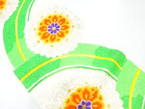 アンティーク　波に華文模様織出し袋帯（材料）